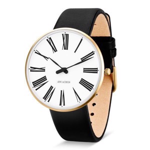 Arne Jacobsen Römische Uhr mit IPG-Vergoldung 